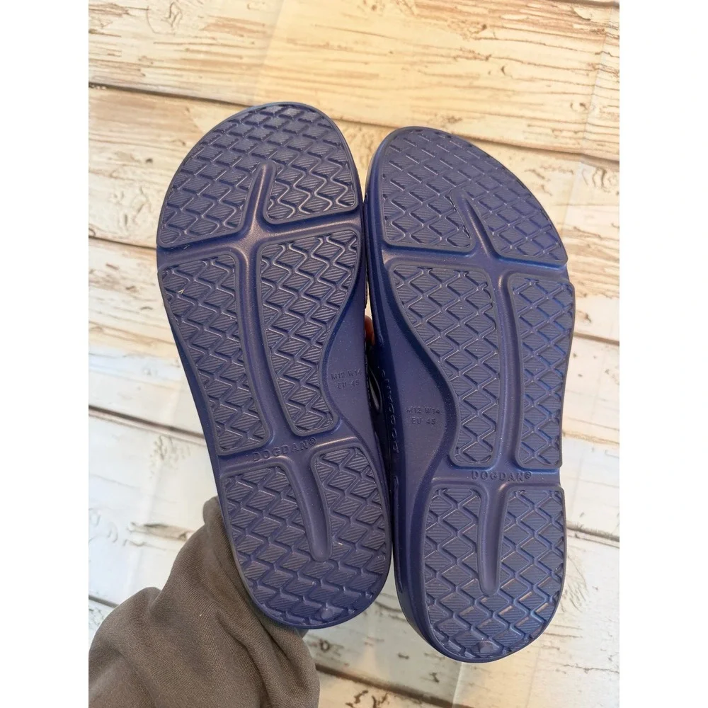 DOGDAN Men 12 Blue Recovery Sandals Flip Flops Arch Support Comfort Slides EU 45